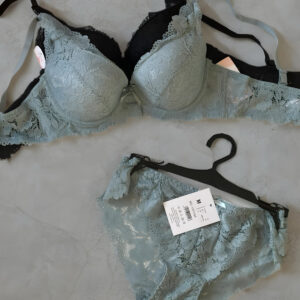 Ensemble Dentelle Vert Sauge – Push-Up & Culotte